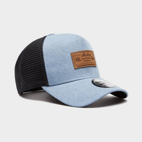 NEW ERA ČEPICE DENIM LEATHER PATCH TRUCKER NONE