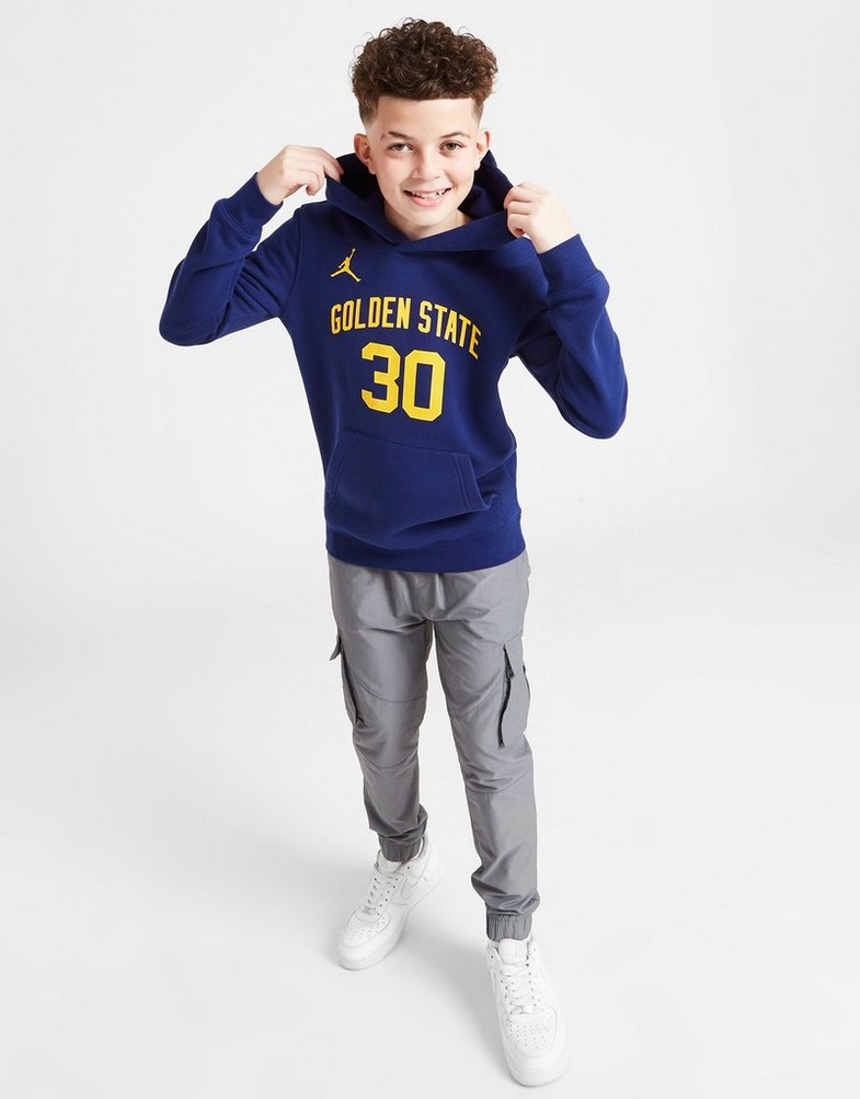 Koszulka, t-shirt dziecięcy NIKE KRÓTKI RĘKAW NBA GOLDEN STATE WARRIORS CURRY #30 HOODIE JUNIOR Z2B7HDCVGSW Niebieski