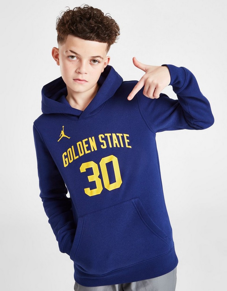 Koszulka, t-shirt dziecięcy NIKE KRÓTKI RĘKAW NBA GOLDEN STATE WARRIORS CURRY #30 HOODIE JUNIOR Z2B7HDCVGSW Niebieski