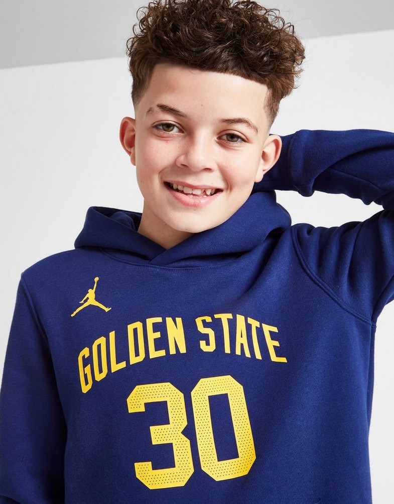 Koszulka, t-shirt dziecięcy NIKE KRÓTKI RĘKAW NBA GOLDEN STATE WARRIORS CURRY #30 HOODIE JUNIOR Z2B7HDCVGSW Niebieski