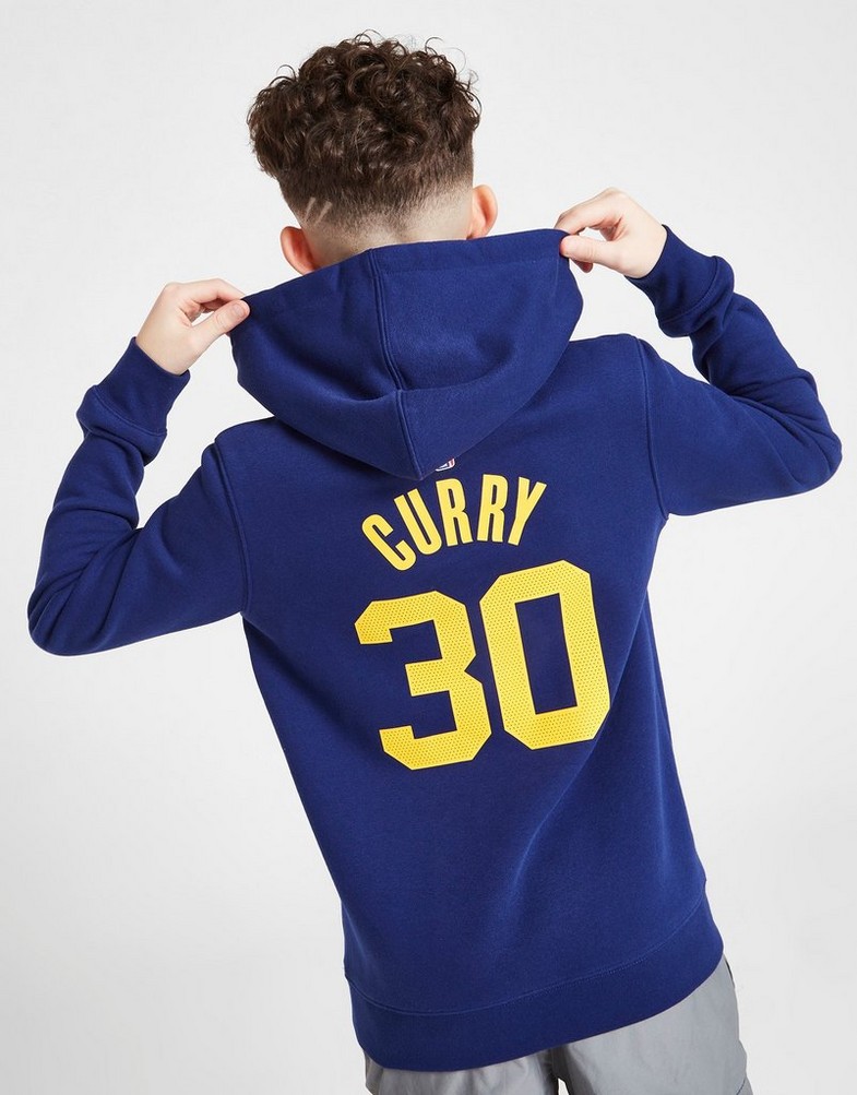 Koszulka, t-shirt dziecięcy NIKE KRÓTKI RĘKAW NBA GOLDEN STATE WARRIORS CURRY #30 HOODIE JUNIOR Z2B7HDCVGSW Niebieski