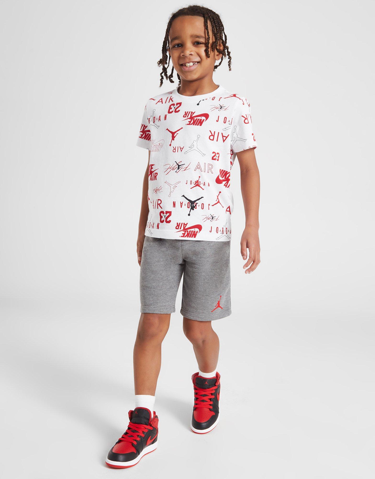 Vaikiški sportiniai kostiumai JORDAN KOMPLEKTAS AOP MIX T/SHRT ST WHT/GY 85C322-GEH Daugiaspalvė