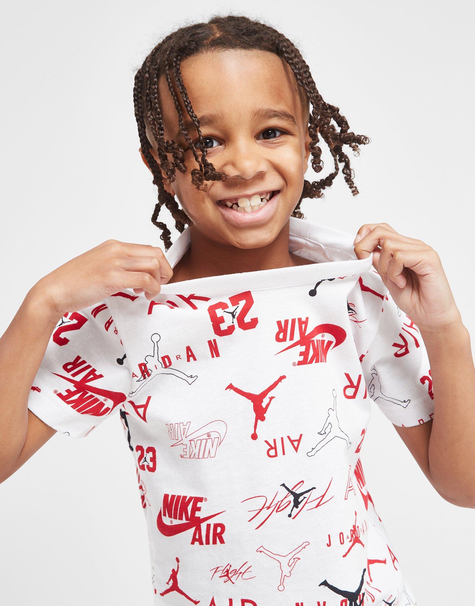 Vaikiški sportiniai kostiumai JORDAN KOMPLEKTAS AOP MIX T/SHRT ST WHT/GY 85C322-GEH Daugiaspalvė