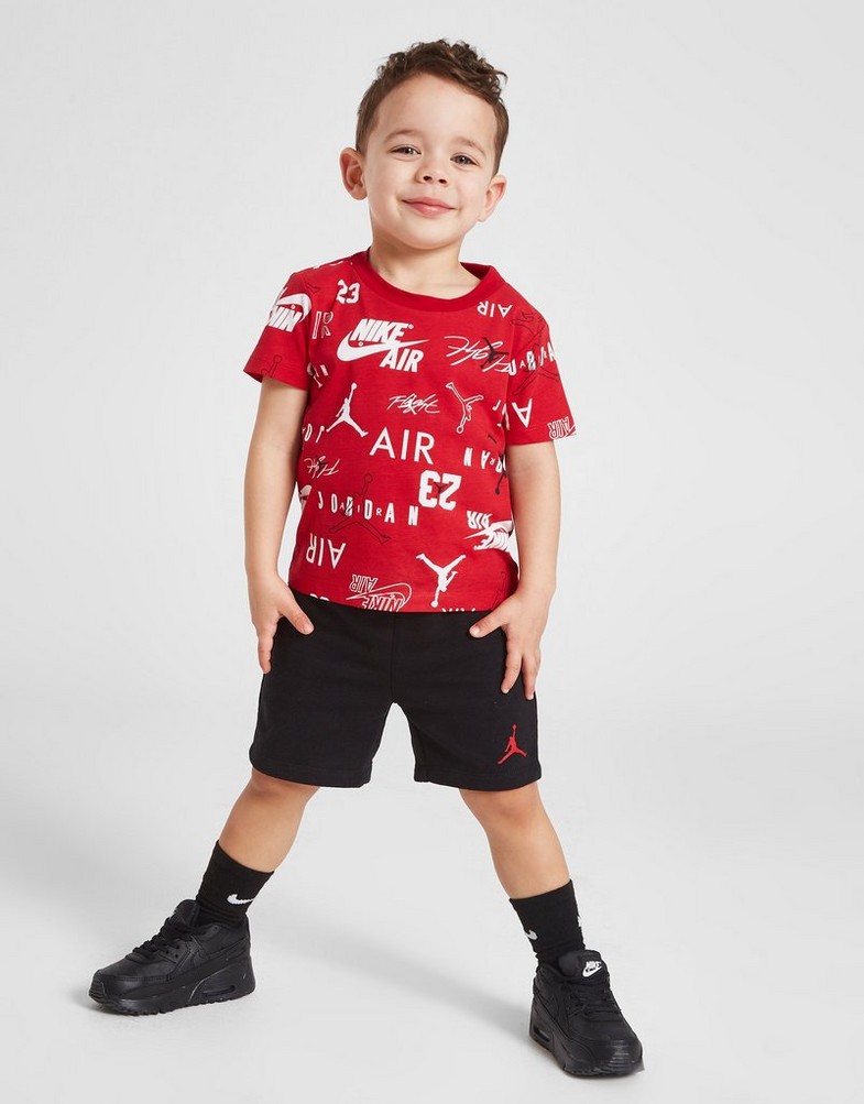 Дитячі спортивні костюми JORDAN КОМПЛЕКТ AOP MIX T/SHRT ST RED/BLK 55C322-023 Різнокольоровий