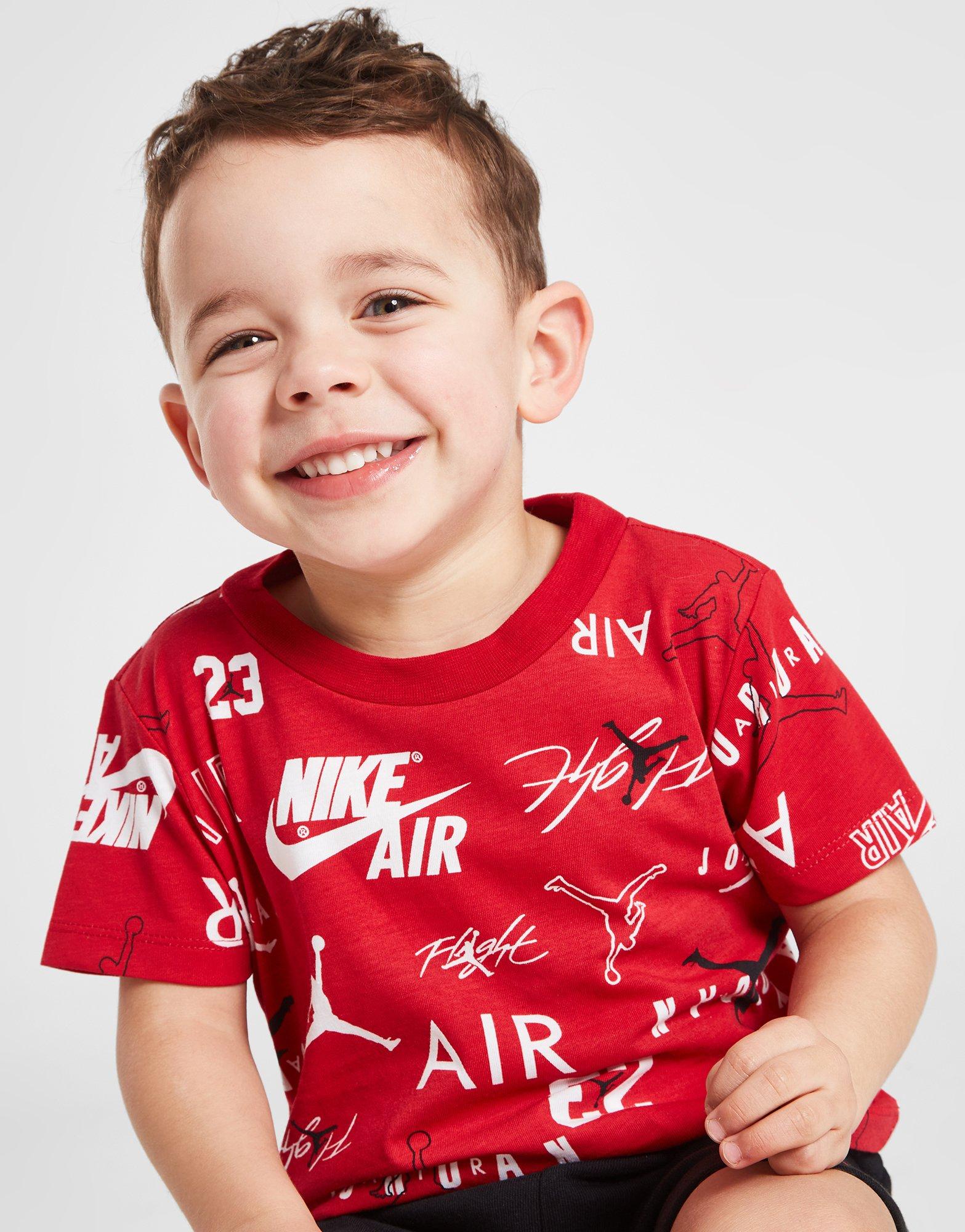 Komplet dresowy dziecięcy JORDAN KOMPLET AOP MIX T/SHRT ST RED/BLK 55C322-023 Multicolor