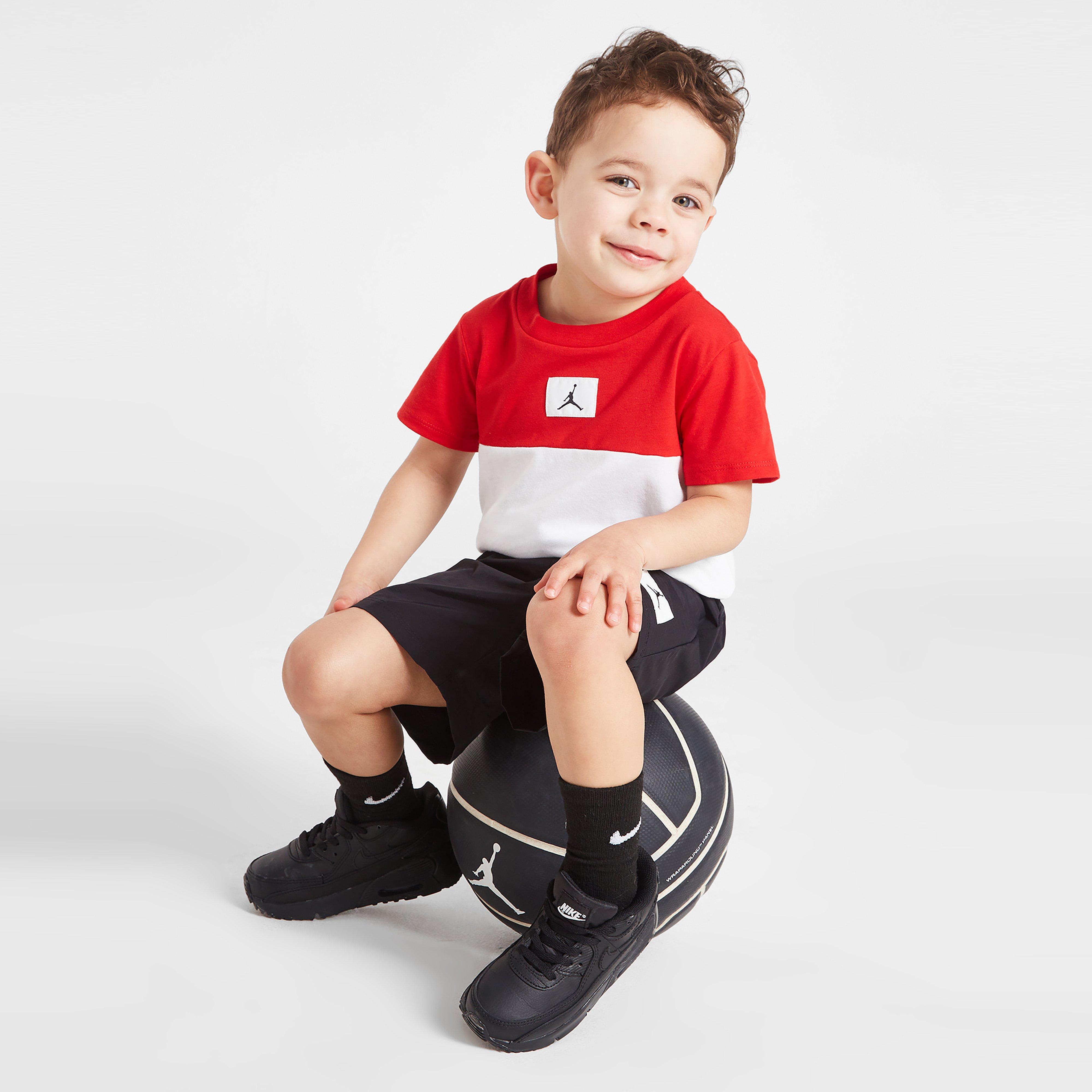 Trening pentru copii JORDAN SET C/BLK WVN T/SHRT ST RED/BLK