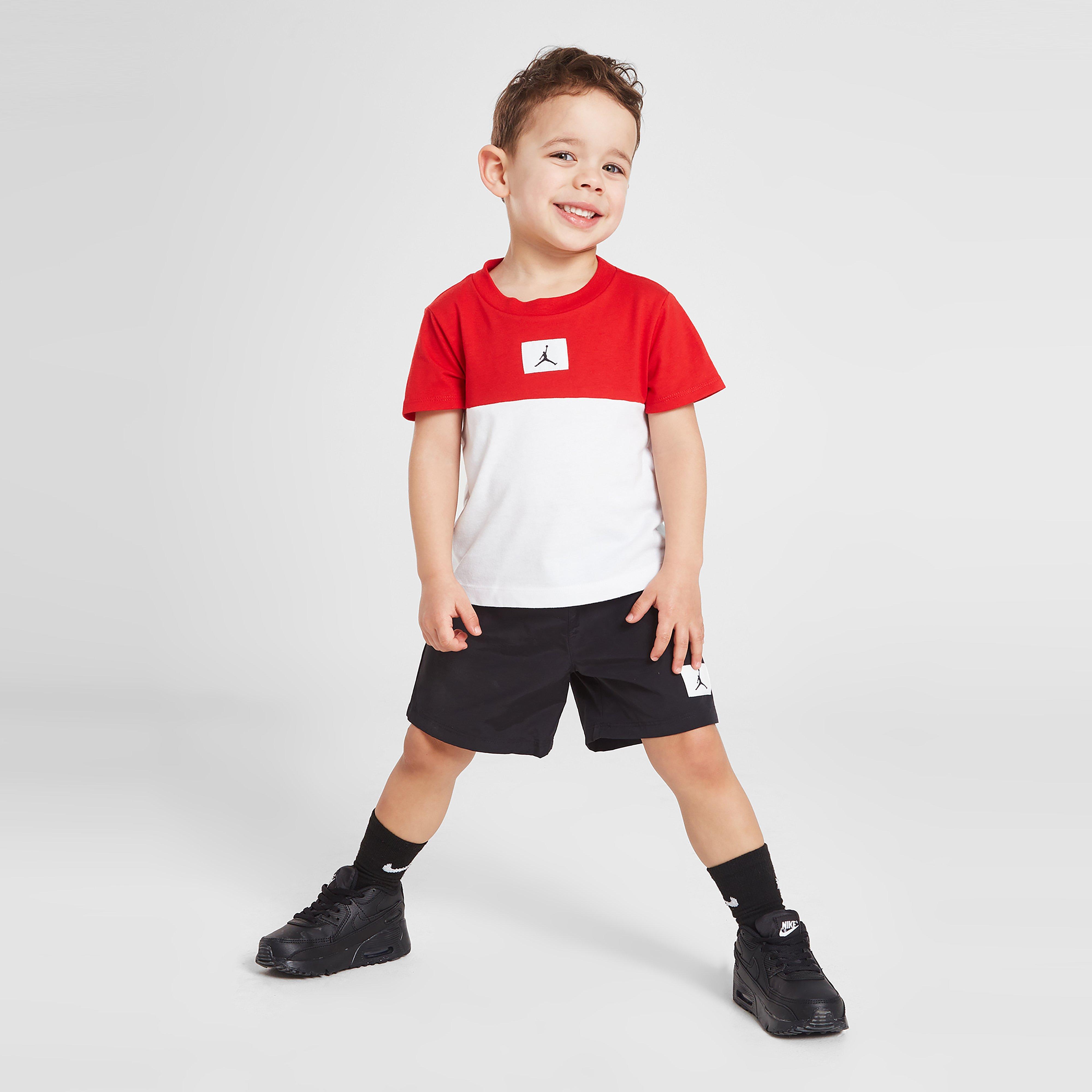 Trening pentru copii JORDAN SET C/BLK WVN T/SHRT ST RED/BLK