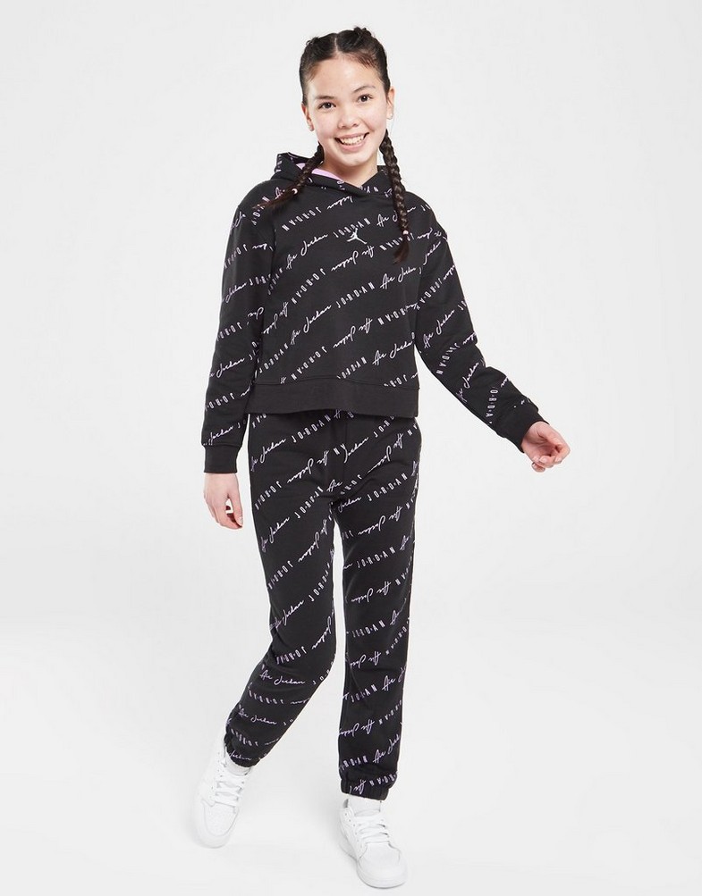 JORDAN BLUZA Z KAPTUREM (G)ESS AOP OH HD BLK/PR 45C161-023 Czarny