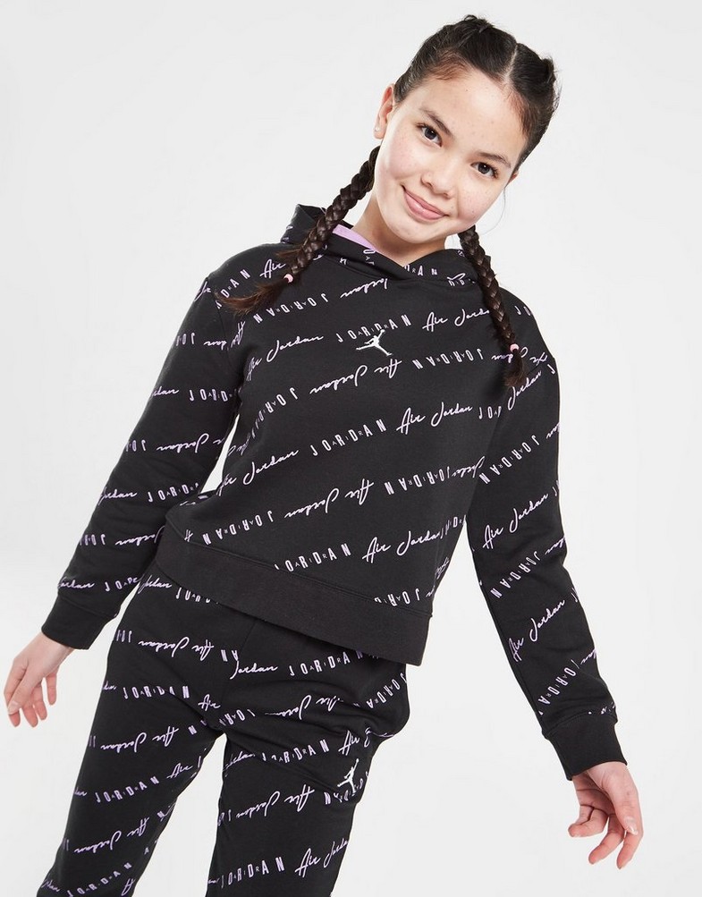JORDAN BLUZA Z KAPTUREM (G)ESS AOP OH HD BLK/PR 45C161-023 Czarny