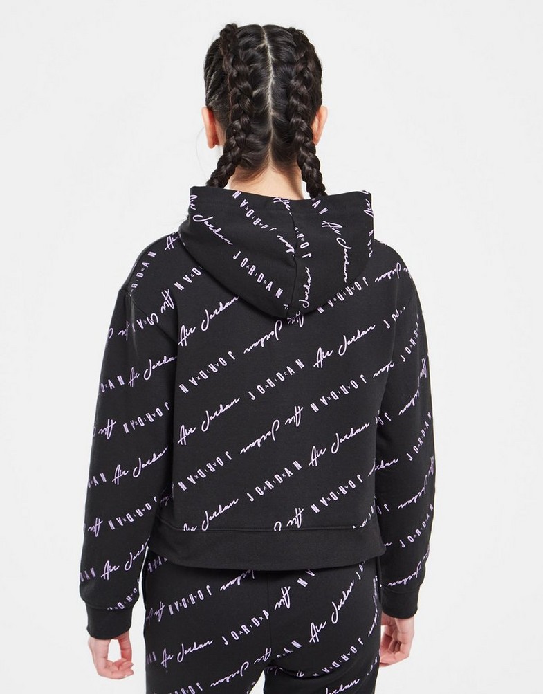 JORDAN BLUZA Z KAPTUREM (G)ESS AOP OH HD BLK/PR 45C161-023 Czarny