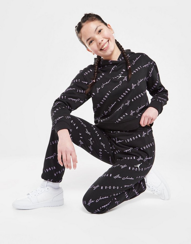 JORDAN SPODNIE (G)ESS AOP PANT BLK/PRP 45C162-023 Czarny