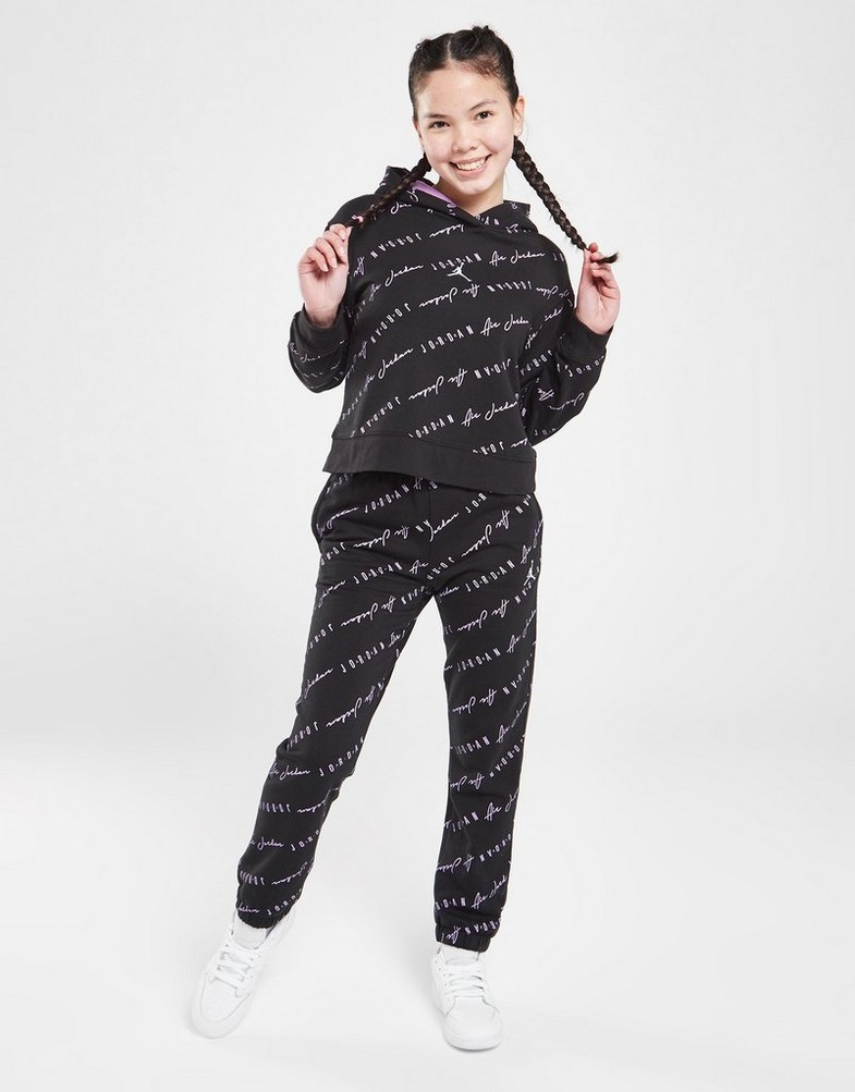 JORDAN SPODNIE (G)ESS AOP PANT BLK/PRP 45C162-023 Czarny