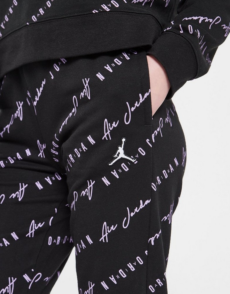 JORDAN SPODNIE (G)ESS AOP PANT BLK/PRP 45C162-023 Czarny