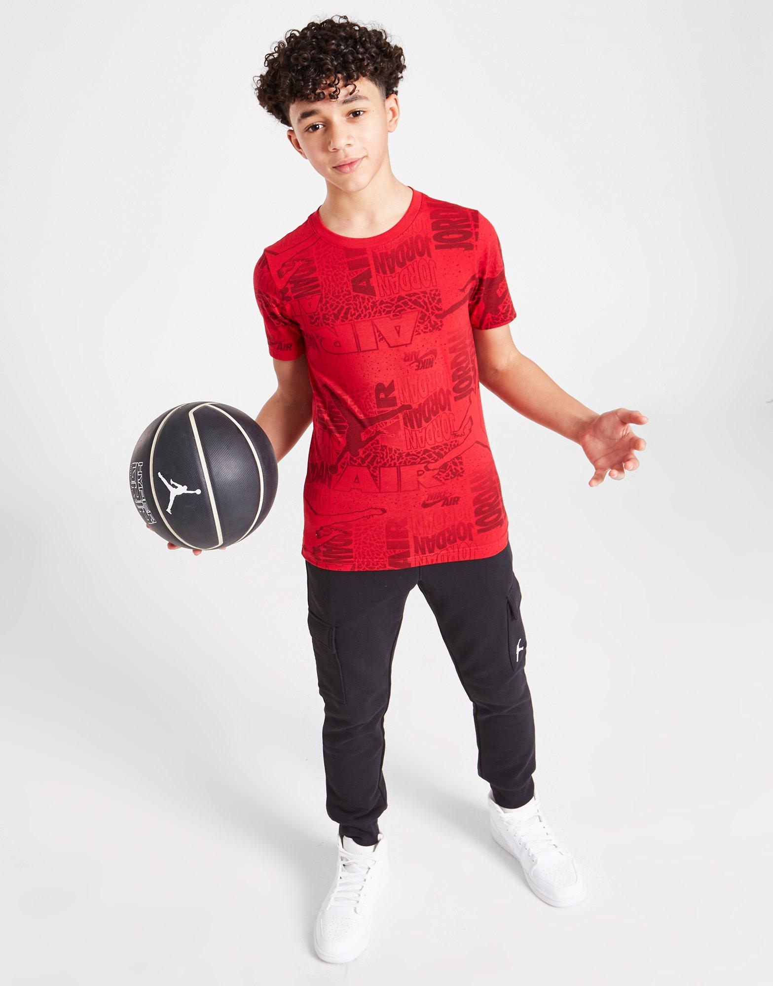 Vaikiški marškinėliai JORDAN MARŠKINĖLIAI NEW WAVE AOP RED 95C258-R78 Raudona