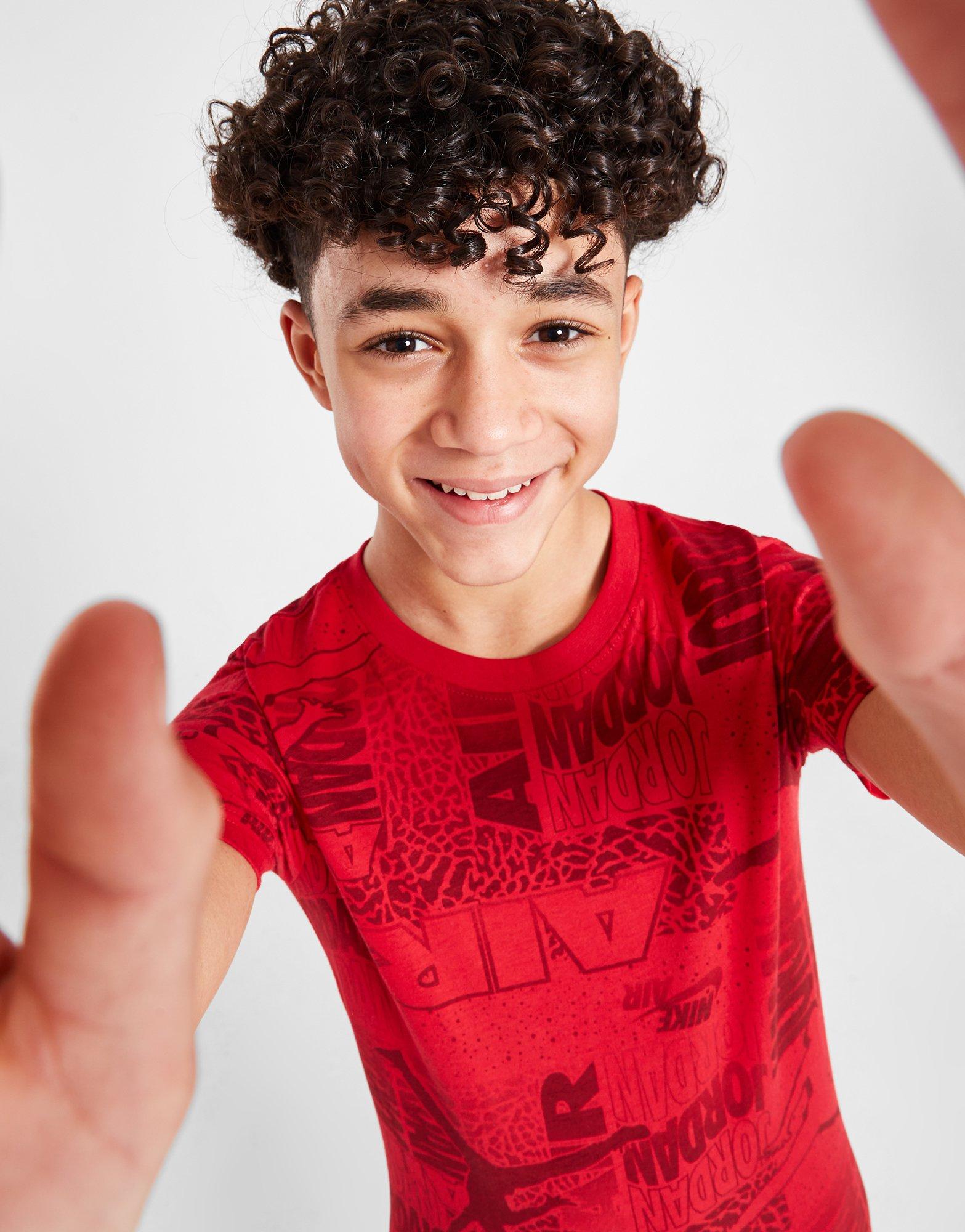 Vaikiški marškinėliai JORDAN MARŠKINĖLIAI NEW WAVE AOP RED 95C258-R78 Raudona