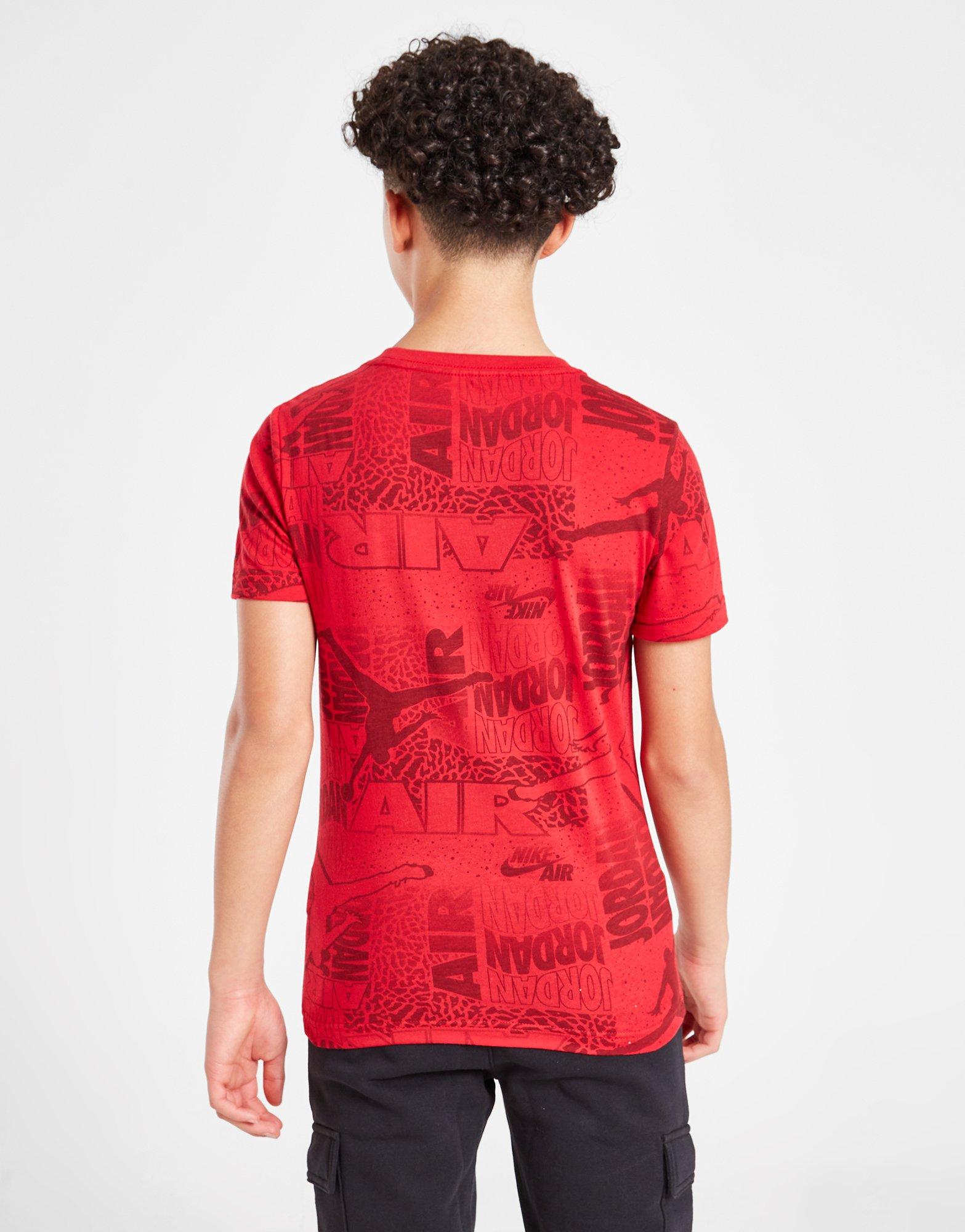 Vaikiški marškinėliai JORDAN MARŠKINĖLIAI NEW WAVE AOP RED 95C258-R78 Raudona