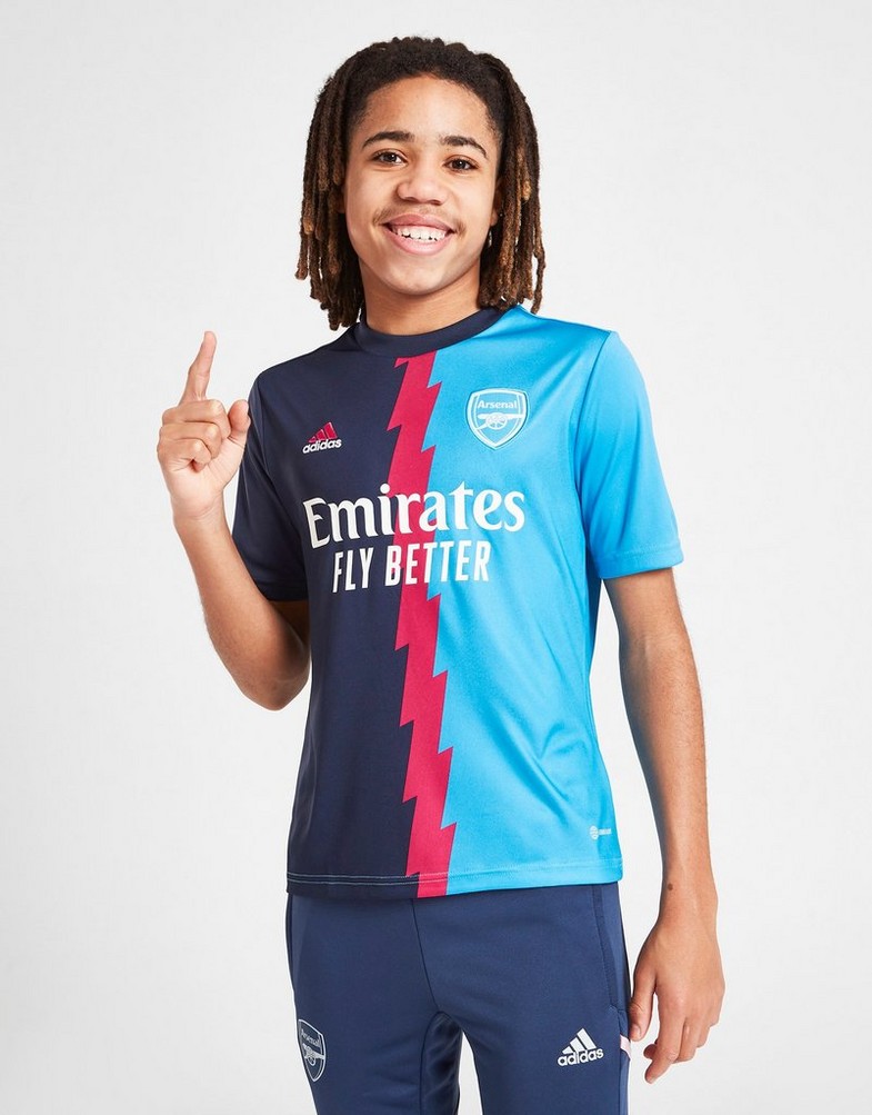 Koszulka, t-shirt dziecięcy ADIDAS KRÓTKI RĘKAW ARSENAL FC PRE MATCH SHIRT JUNIOR HT4450 Granatowy