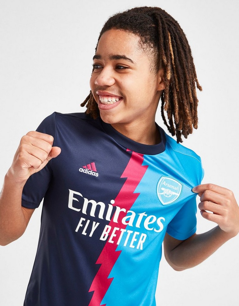Koszulka, t-shirt dziecięcy ADIDAS KRÓTKI RĘKAW ARSENAL FC PRE MATCH SHIRT JUNIOR HT4450 Granatowy