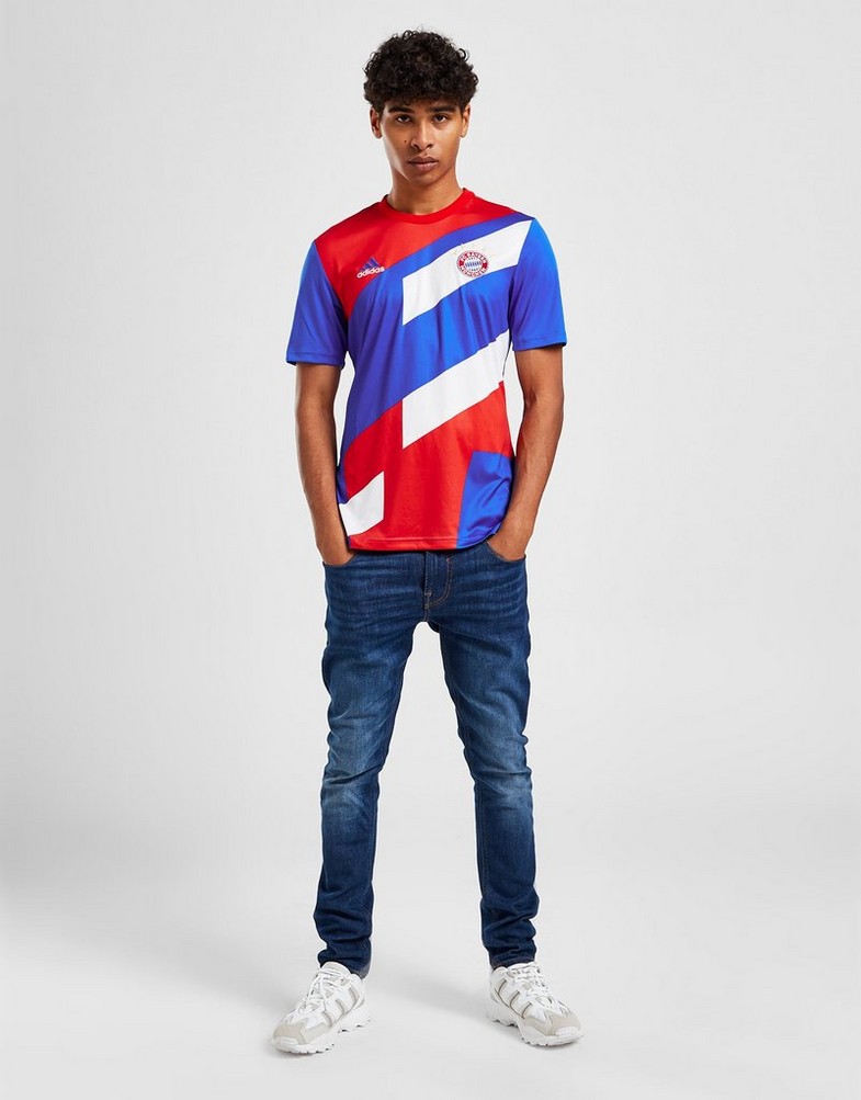 Koszulka, t-shirt męski ADIDAS KRÓTKI RĘKAW FC BAYERN MUNICH PRE MATCH SHIRT HU1261 Czerwony