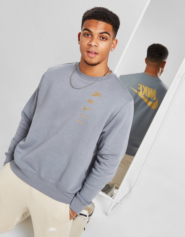 Bluza męska NIKE ZWYKŁA STANDARD ISSUE CREW SWEATSHIRT FJ0551065 Szary
