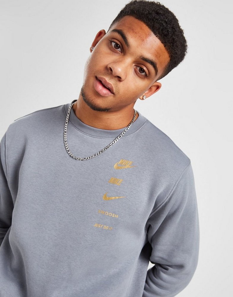 Bluza męska NIKE ZWYKŁA STANDARD ISSUE CREW SWEATSHIRT FJ0551065 Szary