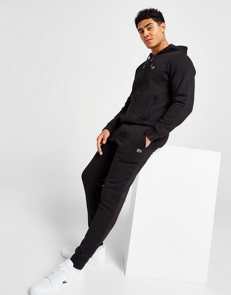Komplet dresowy męski LACOSTE DRES CORE FULL ZIP HOODIE TRACKSUIT WH2528031 Czarny