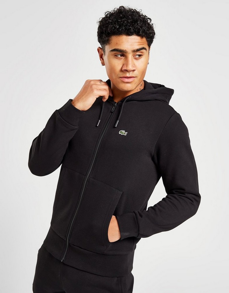 Komplet dresowy męski LACOSTE DRES CORE FULL ZIP HOODIE TRACKSUIT WH2528031 Czarny