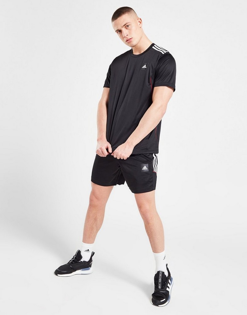Koszulka, t-shirt męski ADIDAS T-SHIRT MATCH T BLK/RED TEE HY4354 Czarny