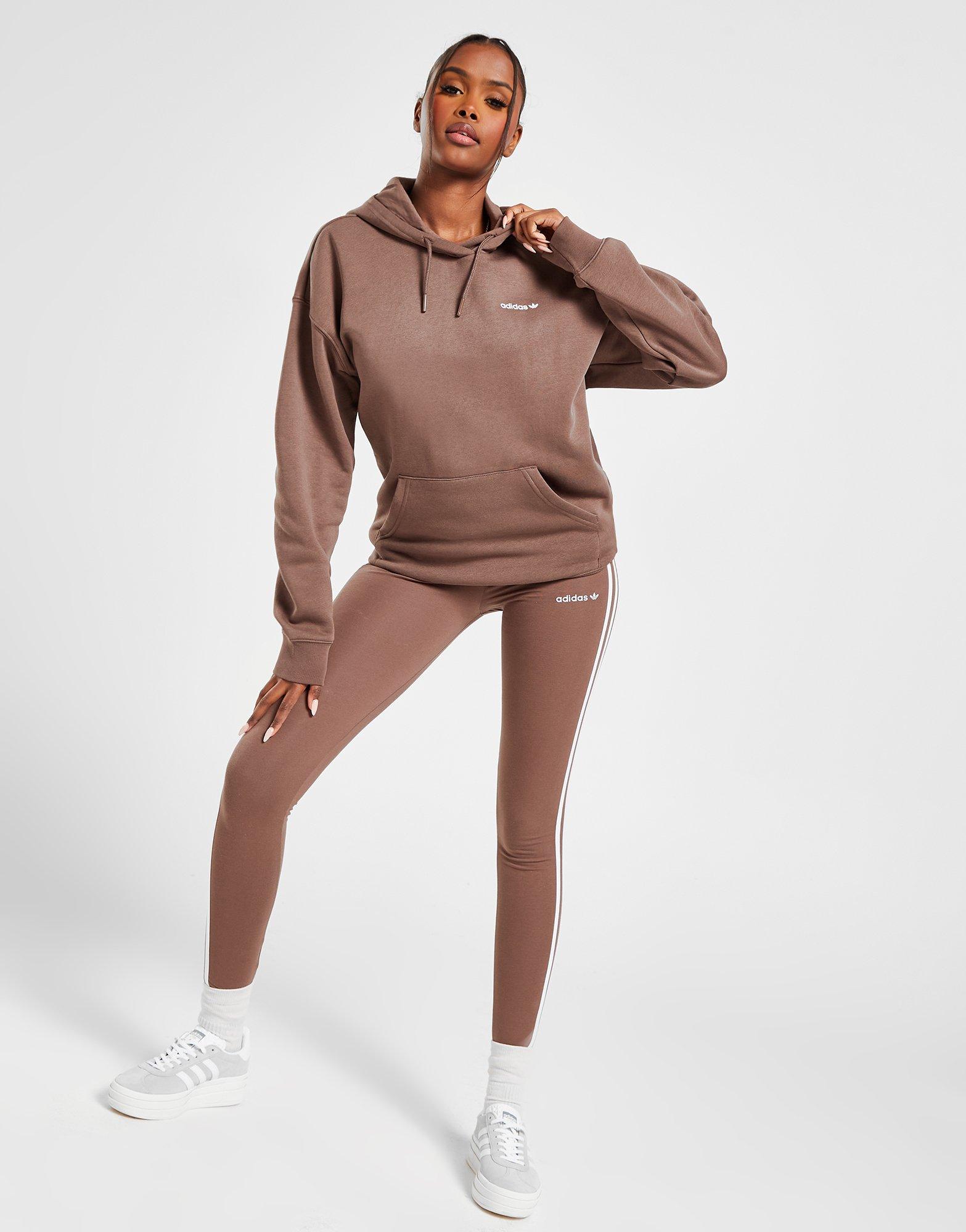 Dámska mikina ADIDAS MIKINA S KAPUCŇOU LINEAR HD BRN/WHT SWEATSHIRT HY3818 Hnedá