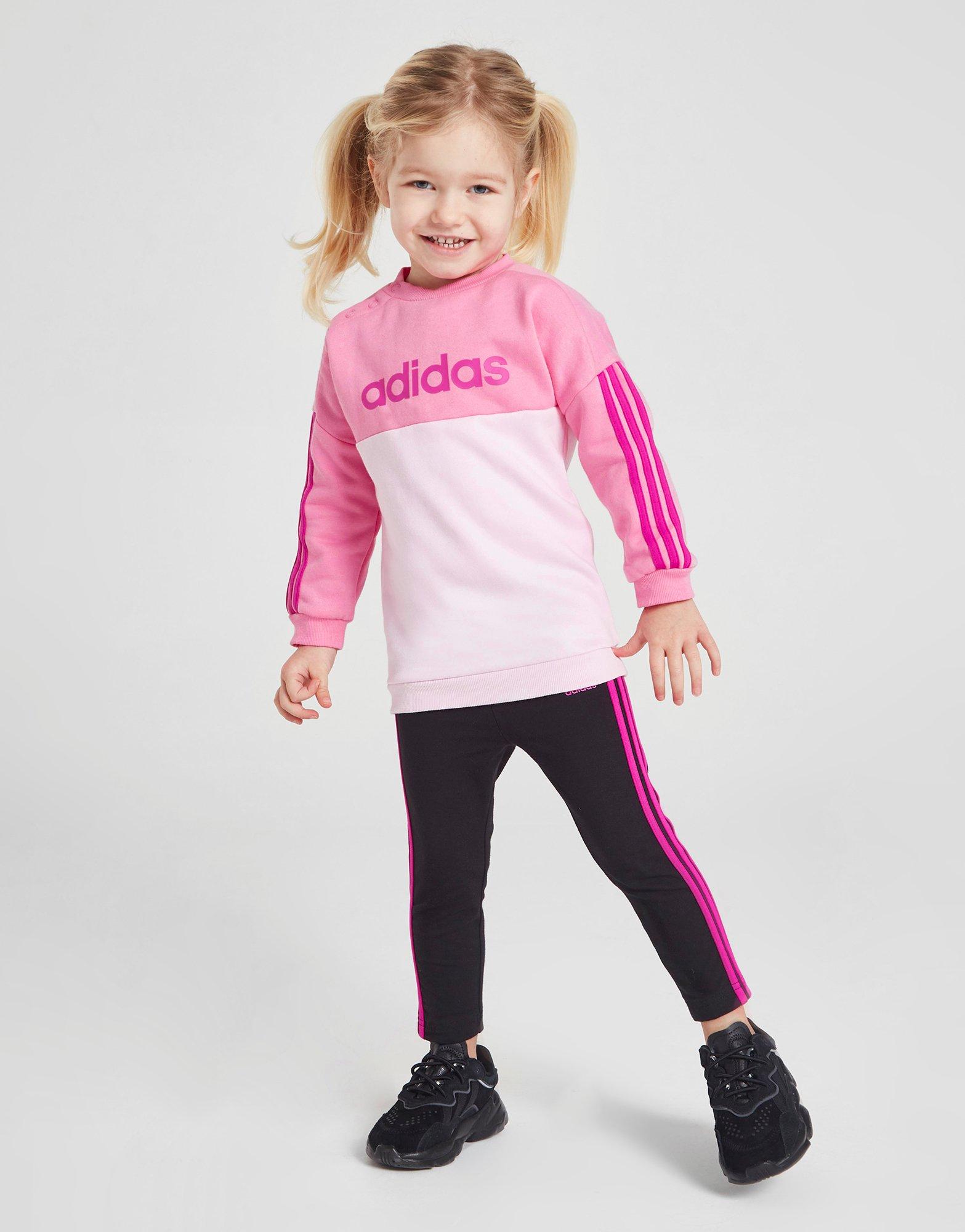 Vaikiški sportiniai kostiumai ADIDAS KOMPLEKTAS ING CREW TIGHT HZ2263 Rožinė