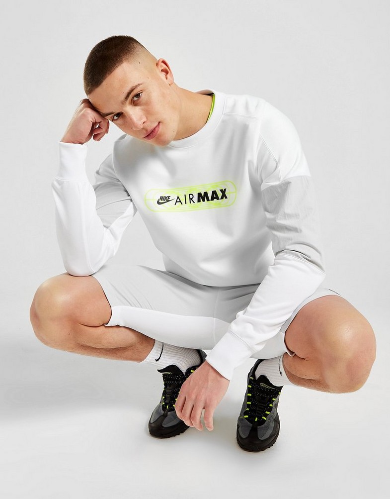 Bluza męska NIKE BLUZA MAX PK CREW WHT/VLT SWEATSHIRT FB1437-100 Biały