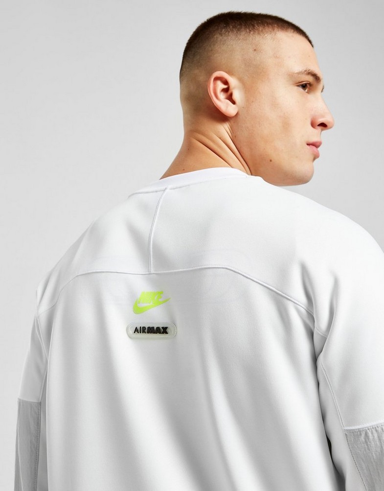 Bluza męska NIKE BLUZA MAX PK CREW WHT/VLT SWEATSHIRT FB1437-100 Biały