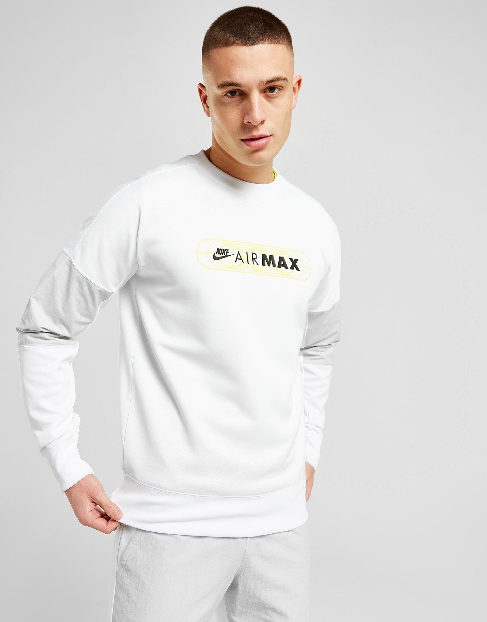 Pánska mikina NIKE MIKINA MAX PK CREW WHT/VLT SWEATSHIRT FB1437-100 Bílá