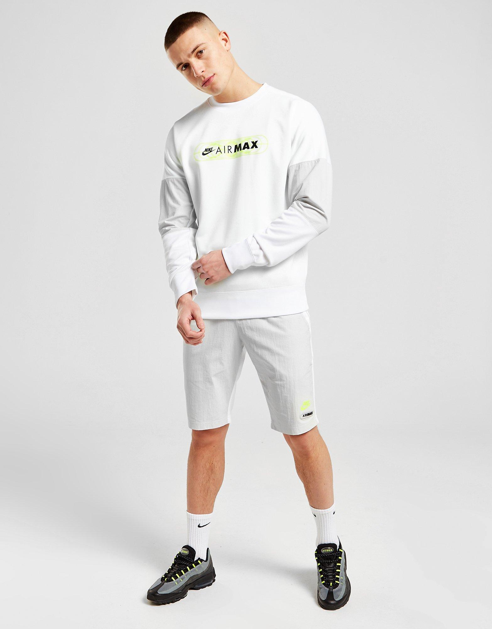 Pánska mikina NIKE MIKINA MAX PK CREW WHT/VLT SWEATSHIRT FB1437-100 Bílá