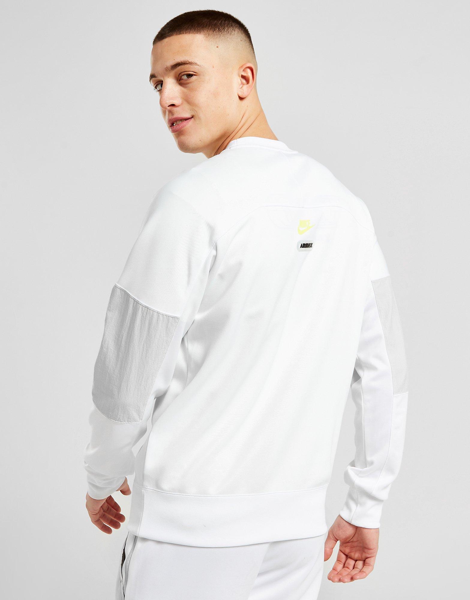 Pánska mikina NIKE MIKINA MAX PK CREW WHT/VLT SWEATSHIRT FB1437-100 Bílá