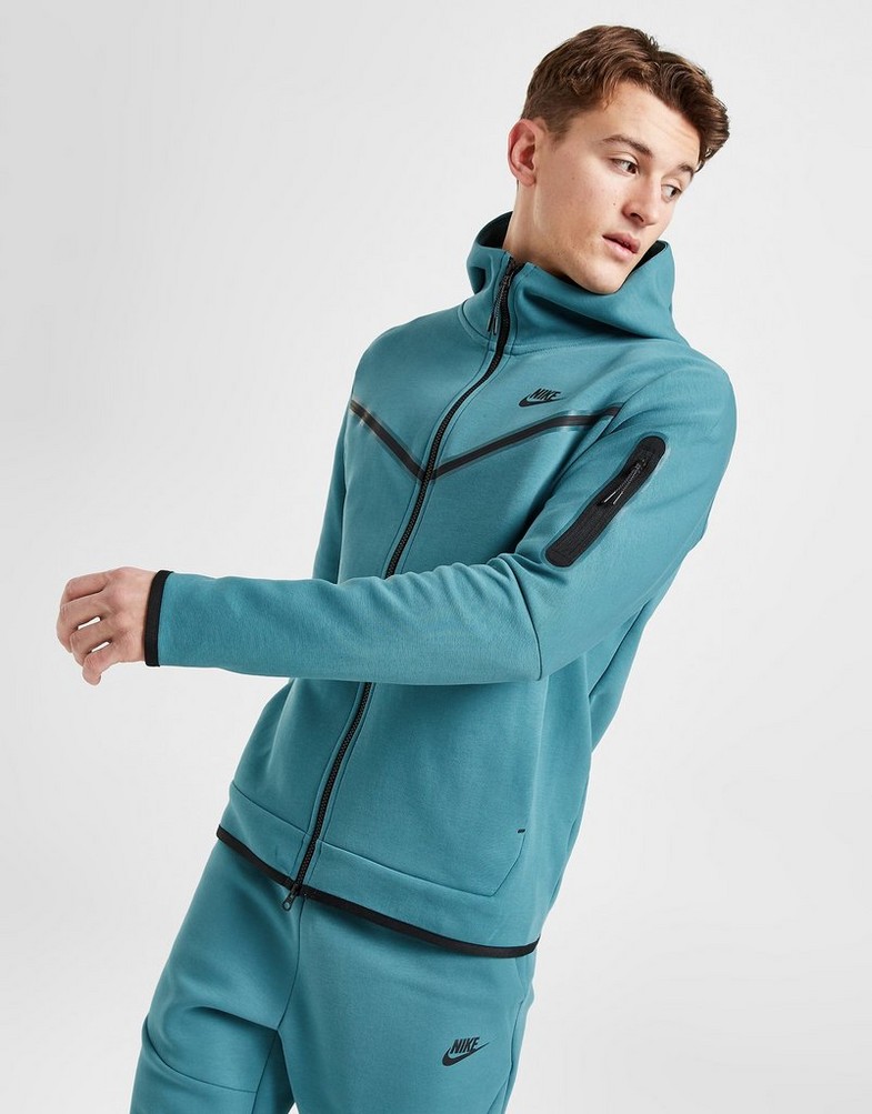Bluză pentru bărbați NIKE BLUZĂ TECH FZ HD TEAL SWEATSHIRT CU4489-381 Verde