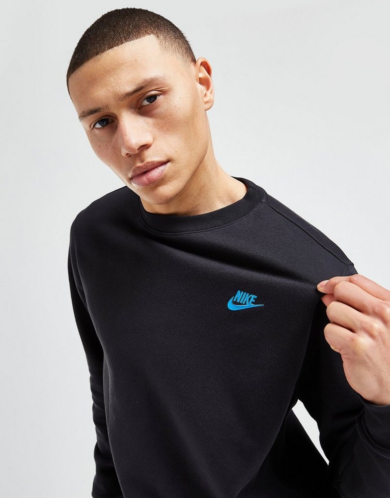 Bluza męska NIKE BLUZA FDTN CREW BLK/BLU SWEATSHIRT DQ8383-011 Czarny