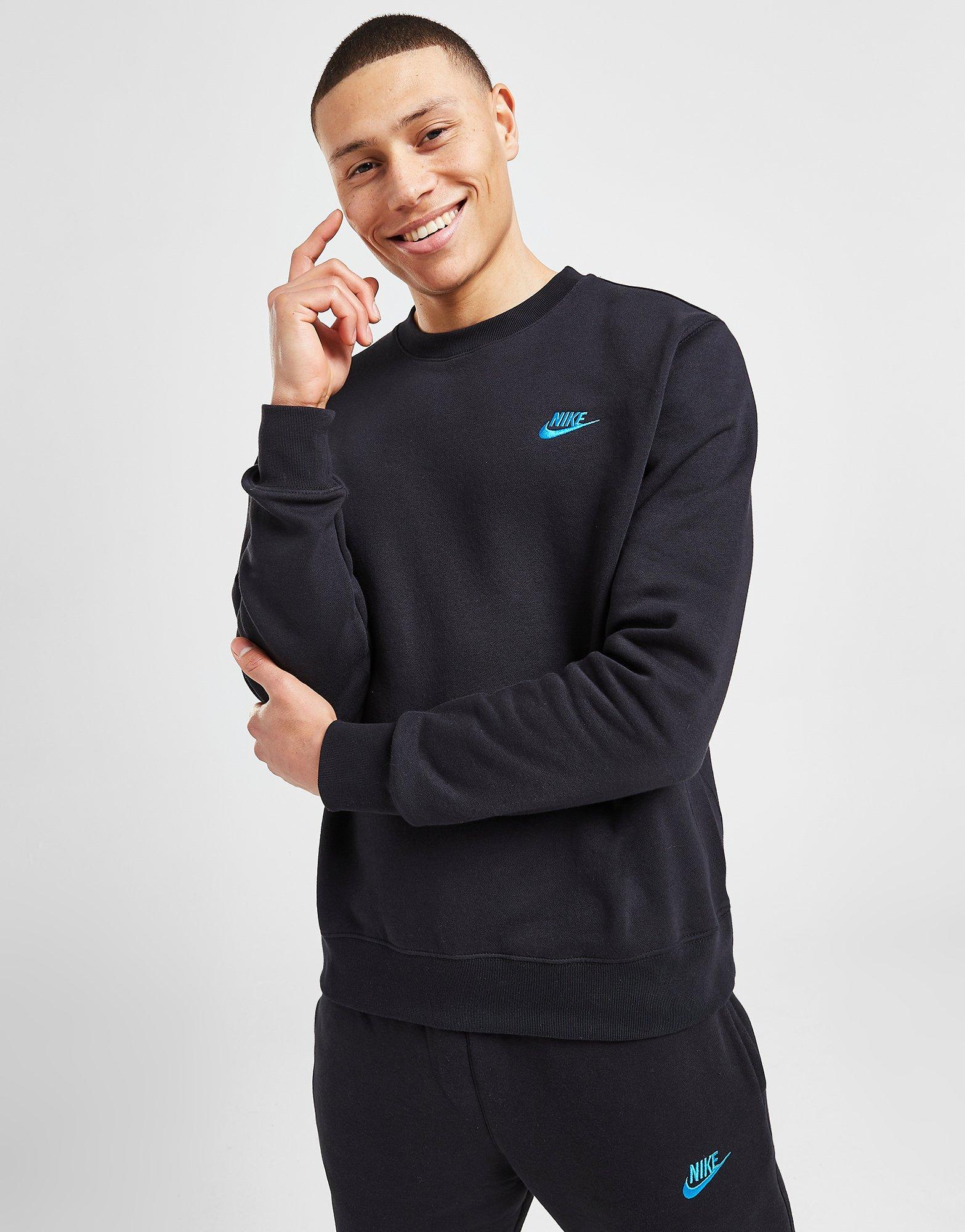 Vyriškas džemperis NIKE DŽEMPERIS FDTN CREW BLK/BLU SWEATSHIRT DQ8383-011 Juoda