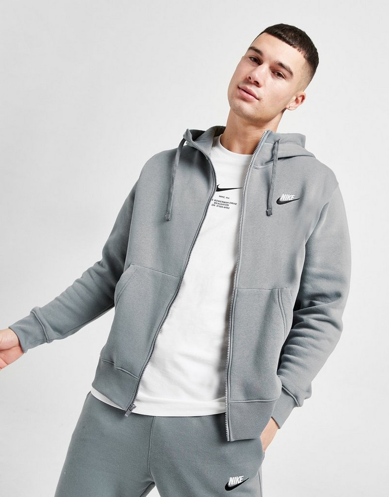 Bluza męska NIKE BLUZA ROZPINANA FDTN FZ D.GRY/WHT SWEATSHIRT DQ8384-085 Szary