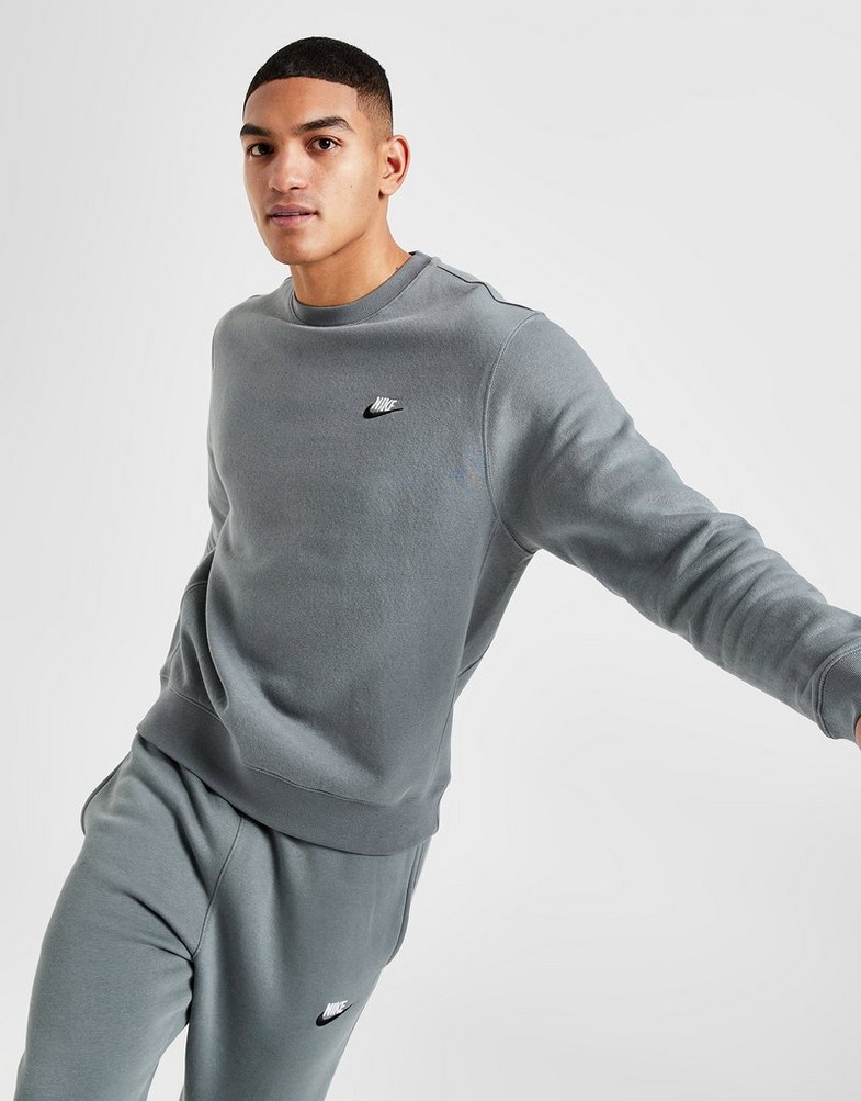 Bluza męska NIKE BLUZA FDTN CREW D.GRY/WHT SWEATSHIRT DQ8383-085 Szary