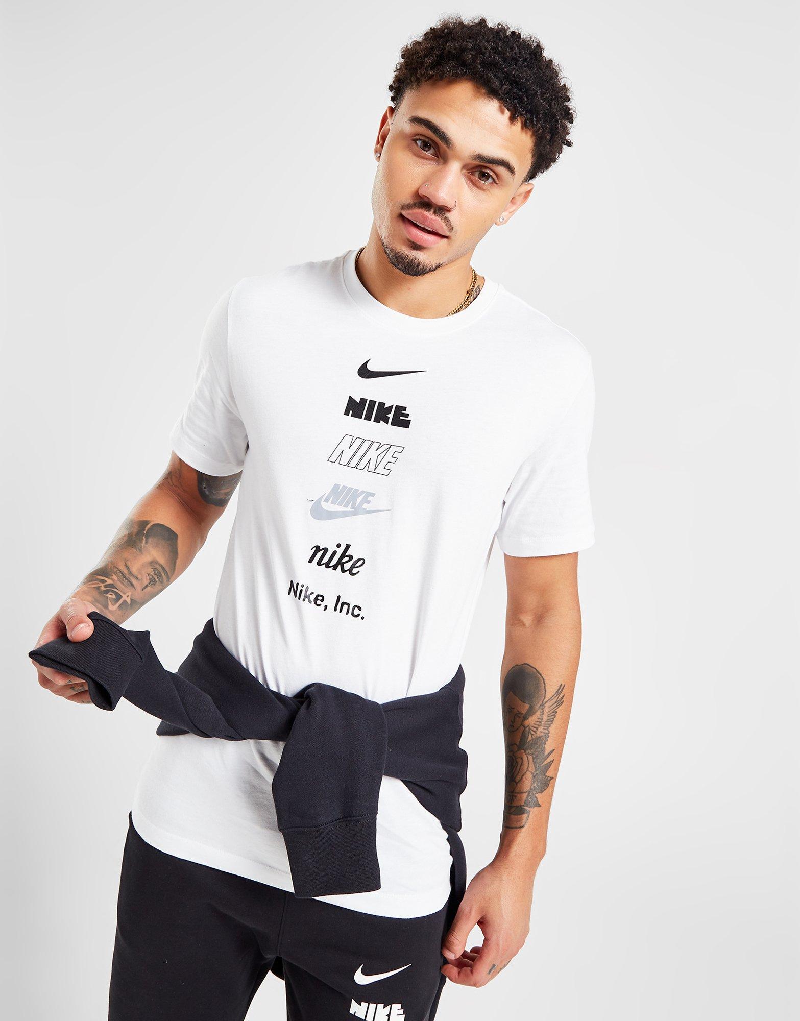 Vyriški marškiniai NIKE MARŠKINĖLIAI STACK LOGO TEE WHITE TEE DZ2875-100 Balta