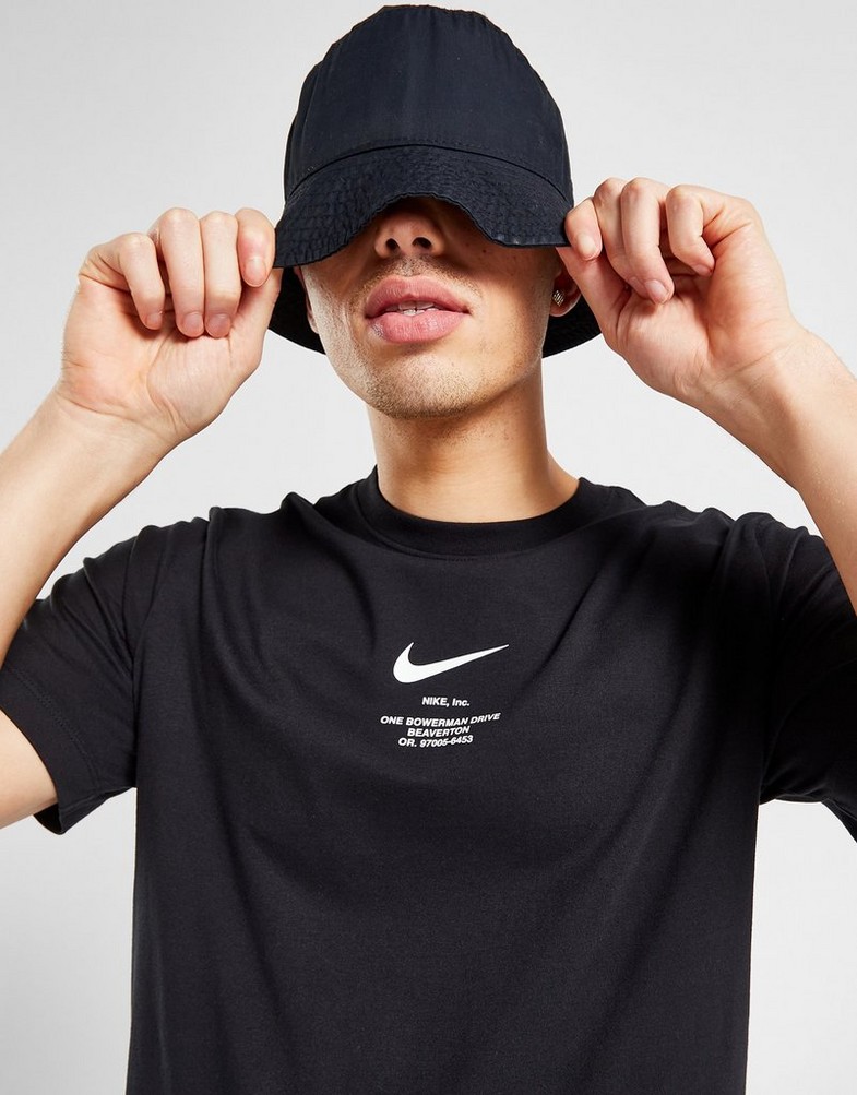 Koszulka, t-shirt męski NIKE T-SHIRT SWOOSH TEE BLACK TEE DZ2881-010 Czarny