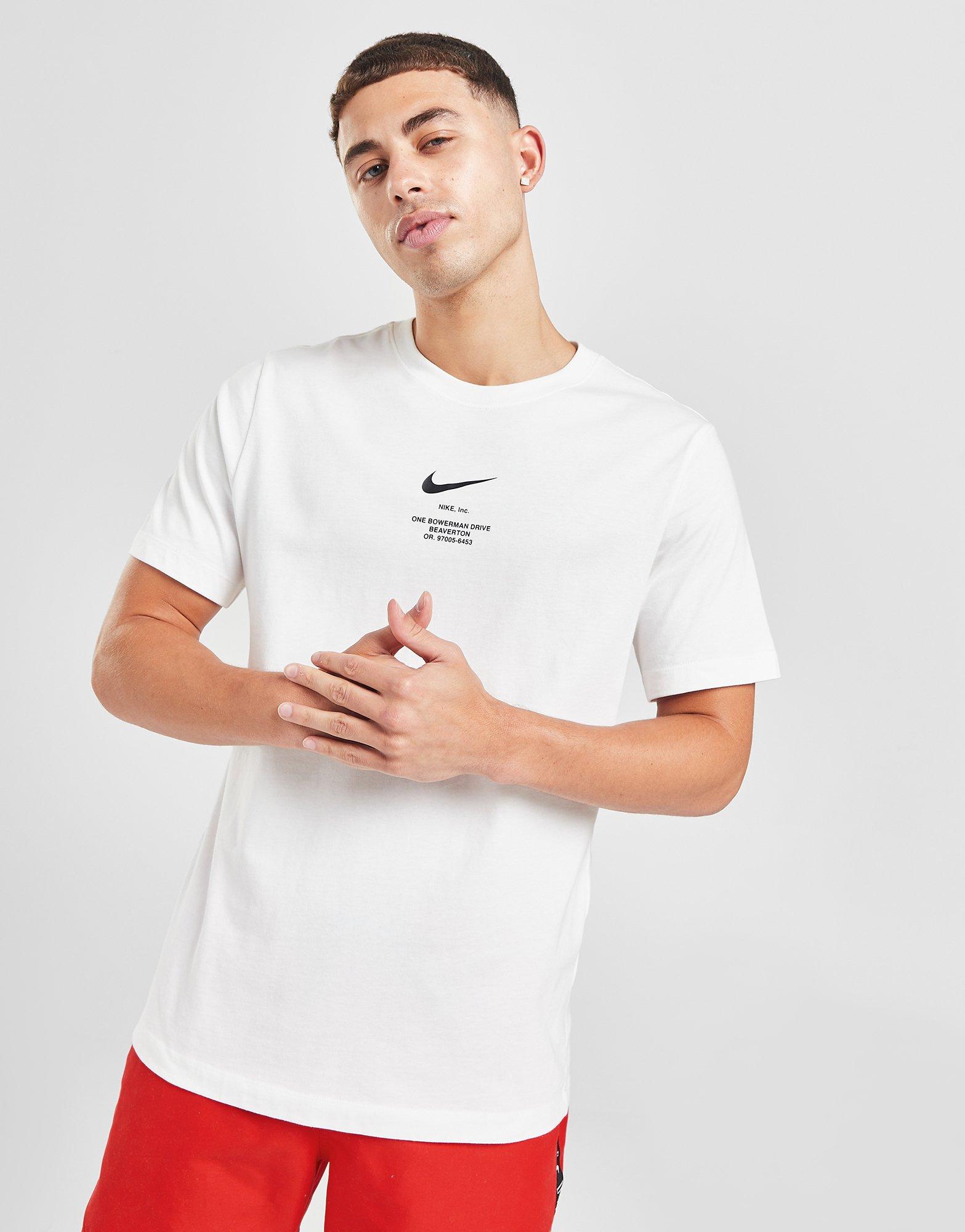 Tricou pentru bărbați NIKE TRICOU SWOOSH TEE WHITE TEE DZ2881-100 Alb