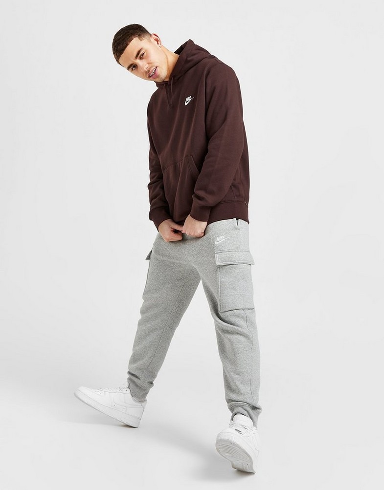 Bluza męska NIKE BLUZA Z KAPTUREM SPORTSWEAR CLUB FLEECE BV2654-227 Brązowy
