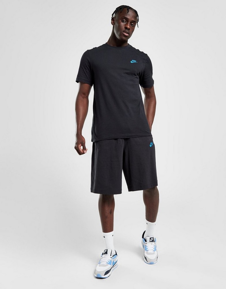 Koszulka, t-shirt męski NIKE T-SHIRT CORE TEE BLK/BLU TEE FD1184-010 Czarny
