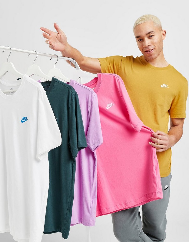 Koszulka, t-shirt męski NIKE T-SHIRT SPORTSWEAR CLUB AR4997-725 Musztardowy