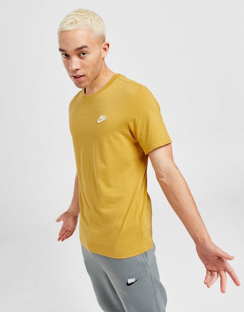 Koszulka, t-shirt męski NIKE T-SHIRT SPORTSWEAR CLUB AR4997-725 Musztardowy