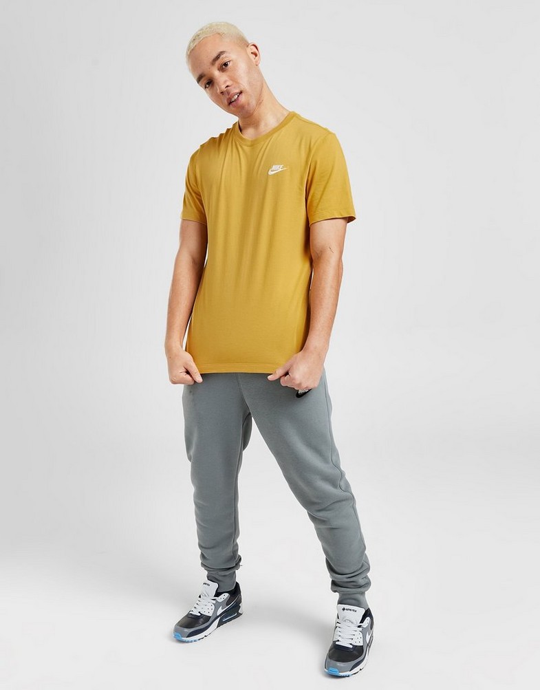 Koszulka, t-shirt męski NIKE T-SHIRT SPORTSWEAR CLUB AR4997-725 Musztardowy