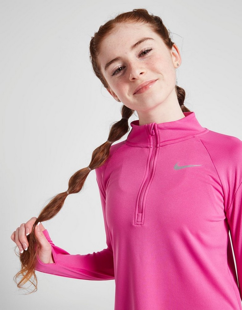 Bluza dziecięca NIKE BLUZA (G)(F) LS HZ RUN TOP BRPNK SWEATSHIRT