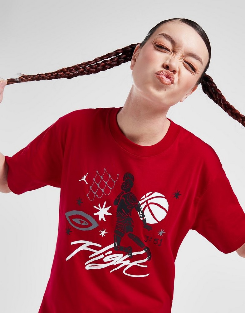 Koszulka, t-shirt damski JORDAN T-SHIRT JDN FLIGHT GR T RED TEE DX0394-687 Czerwony